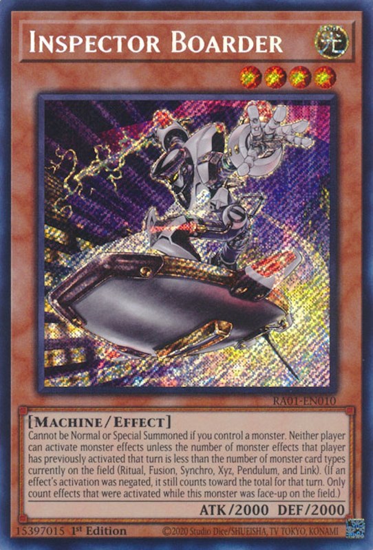 Inspector Boarder [RA01-EN010] Secret Rare | Total Play