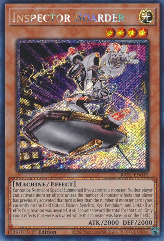 Inspector Boarder [RA01-EN010] Platinum Secret Rare | Total Play