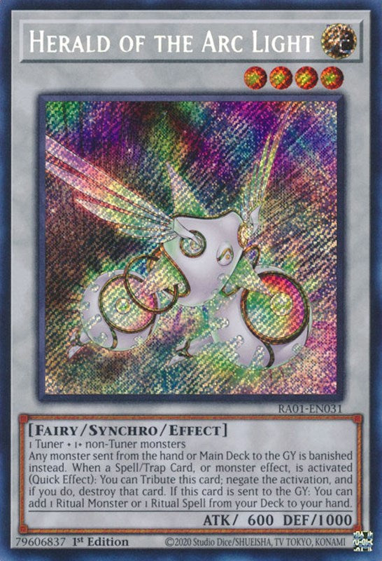 Herald of the Arc Light [RA01-EN031] Secret Rare | Total Play