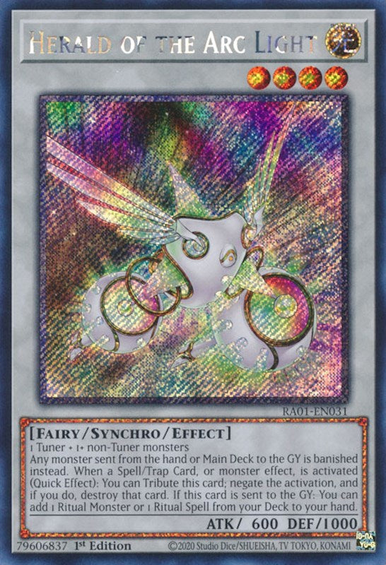 Herald of the Arc Light [RA01-EN031] Platinum Secret Rare | Total Play