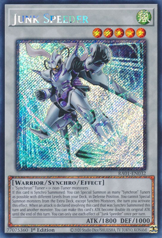 Junk Speeder [RA01-EN032] Platinum Secret Rare | Total Play