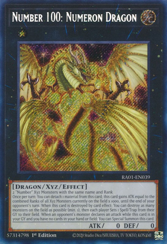 Number 100: Numeron Dragon [RA01-EN039] Secret Rare | Total Play