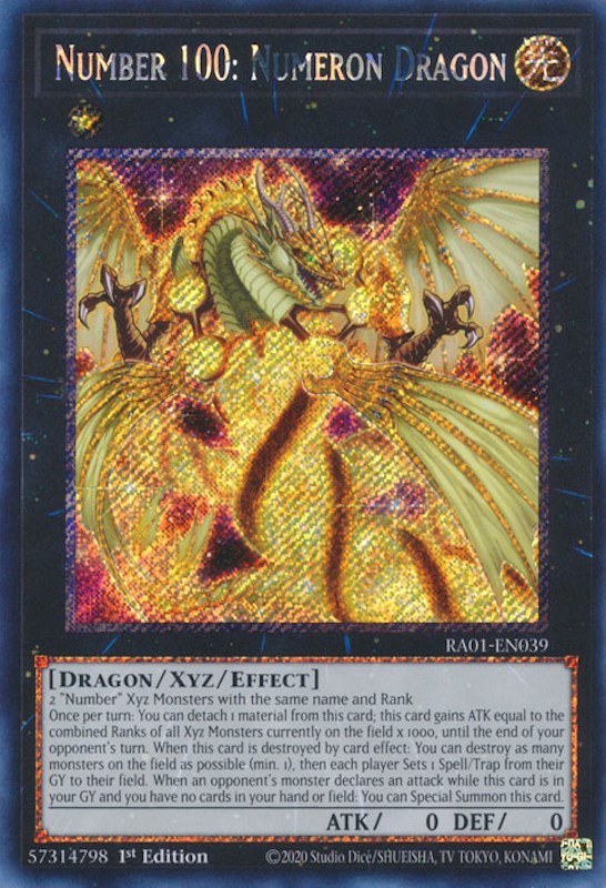 Number 100: Numeron Dragon [RA01-EN039] Platinum Secret Rare | Total Play