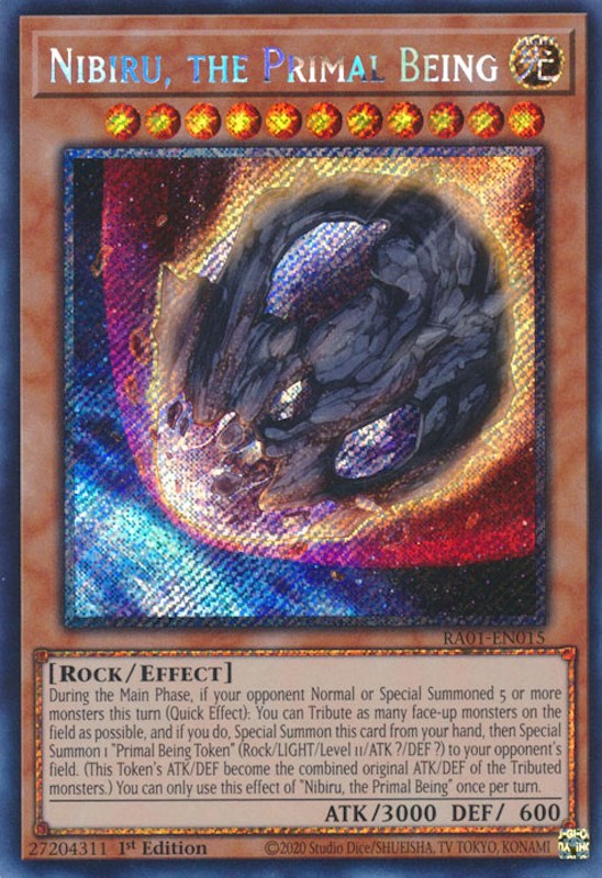 Nibiru, the Primal Being [RA01-EN015] Platinum Secret Rare | Total Play