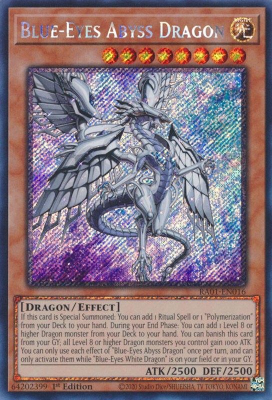 Blue-Eyes Abyss Dragon [RA01-EN016] Platinum Secret Rare | Total Play
