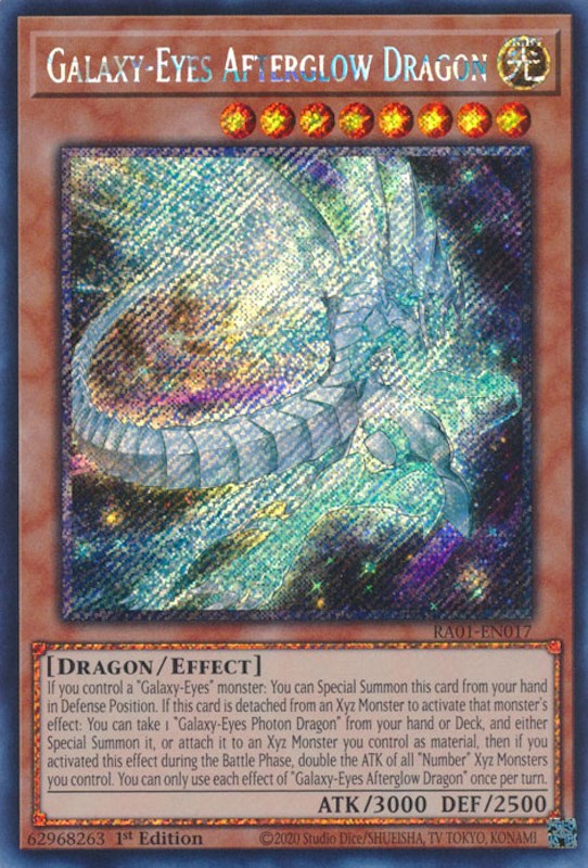 Galaxy-Eyes Afterglow Dragon [RA01-EN017] Platinum Secret Rare | Total Play