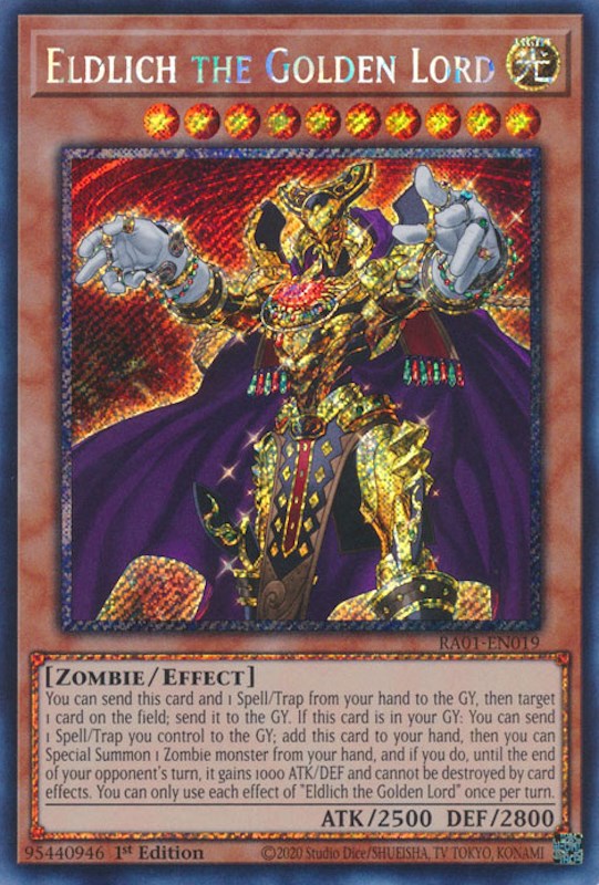 Eldlich the Golden Lord [RA01-EN019] Platinum Secret Rare | Total Play