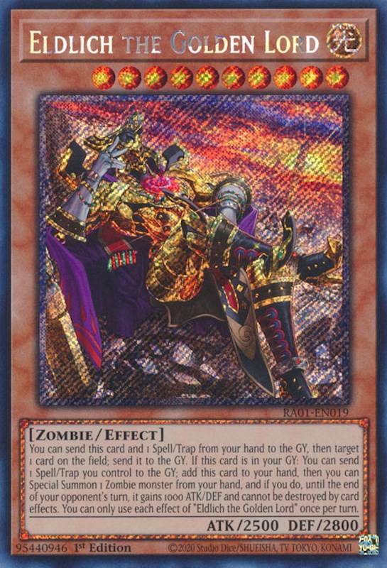 Eldlich the Golden Lord (Alternate Art) [RA01-EN019] Platinum Secret Rare | Total Play