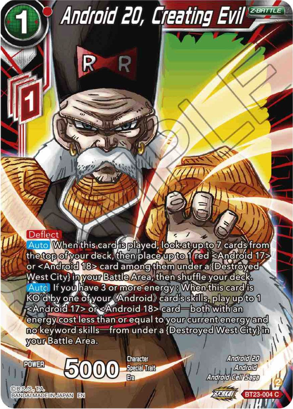 Android 20, Creating Evil (BT23-004) [Perfect Combination] | Total Play