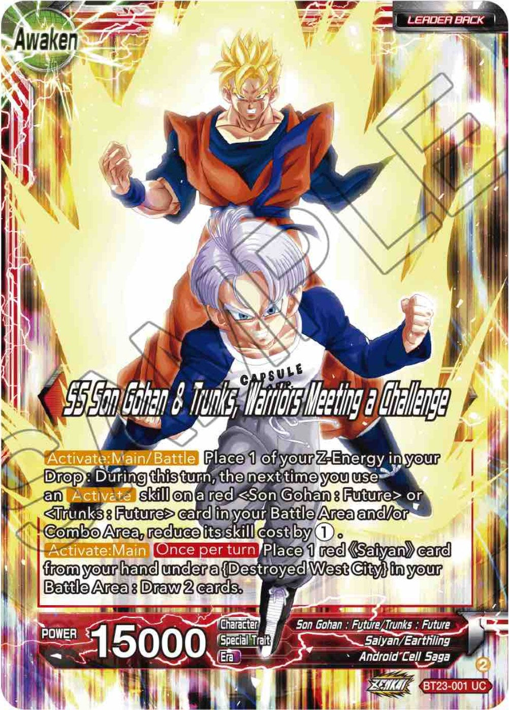 Son Gohan & Trunks // SS Son Gohan & Trunks, Warriors Meeting a Challenge (BT23-001) [Perfect Combination] | Total Play