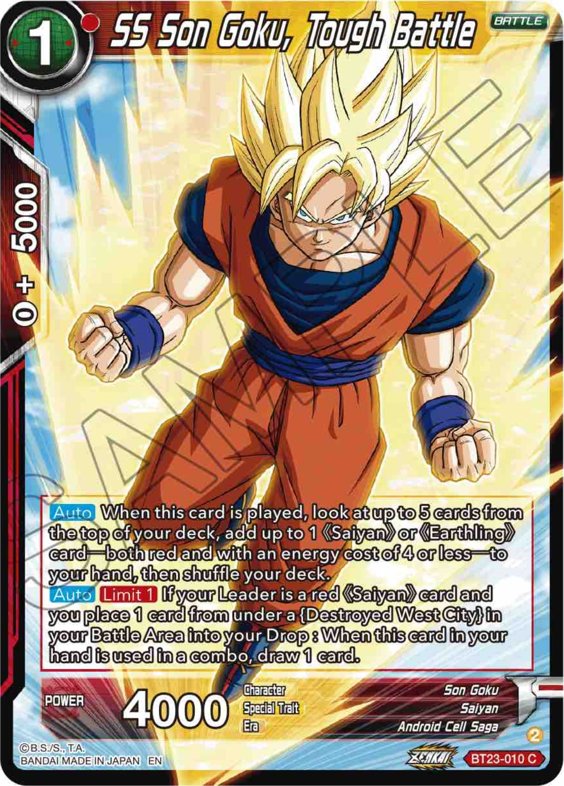 SS Son Goku, Tough Battle (BT23-010) [Perfect Combination] | Total Play