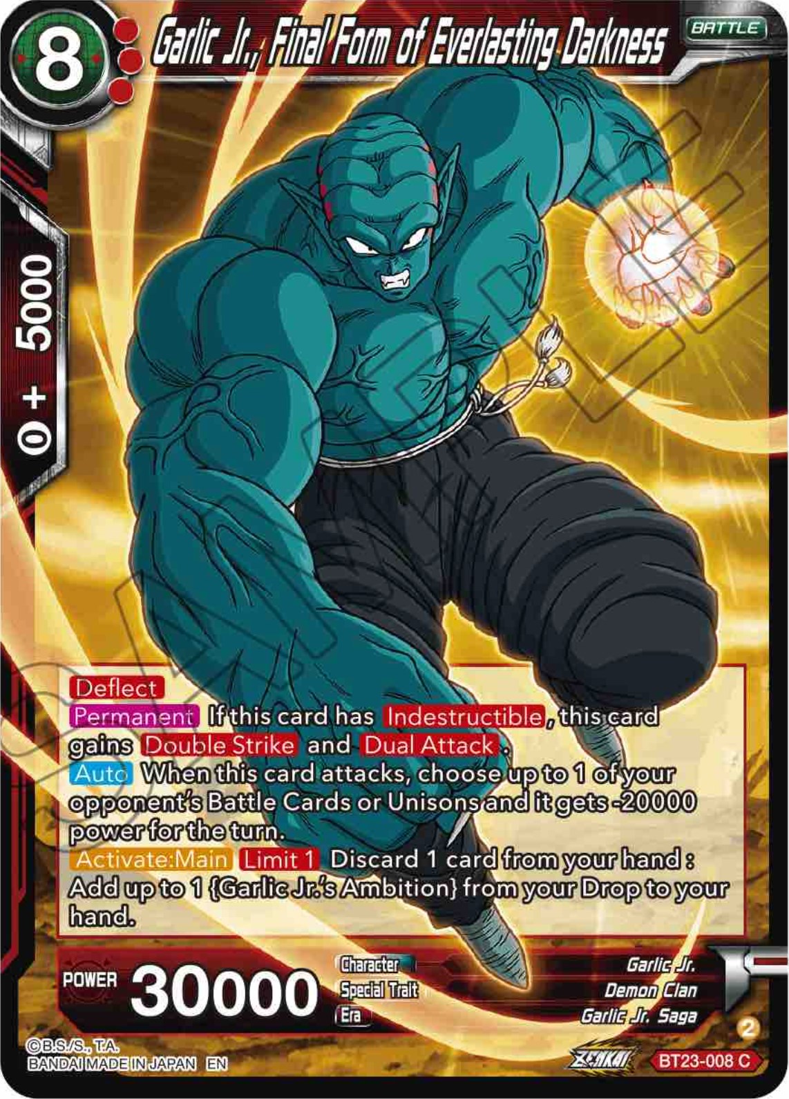 Garlic Jr., Final Form of Everlasting Darkness (BT23-008) [Perfect Combination] | Total Play