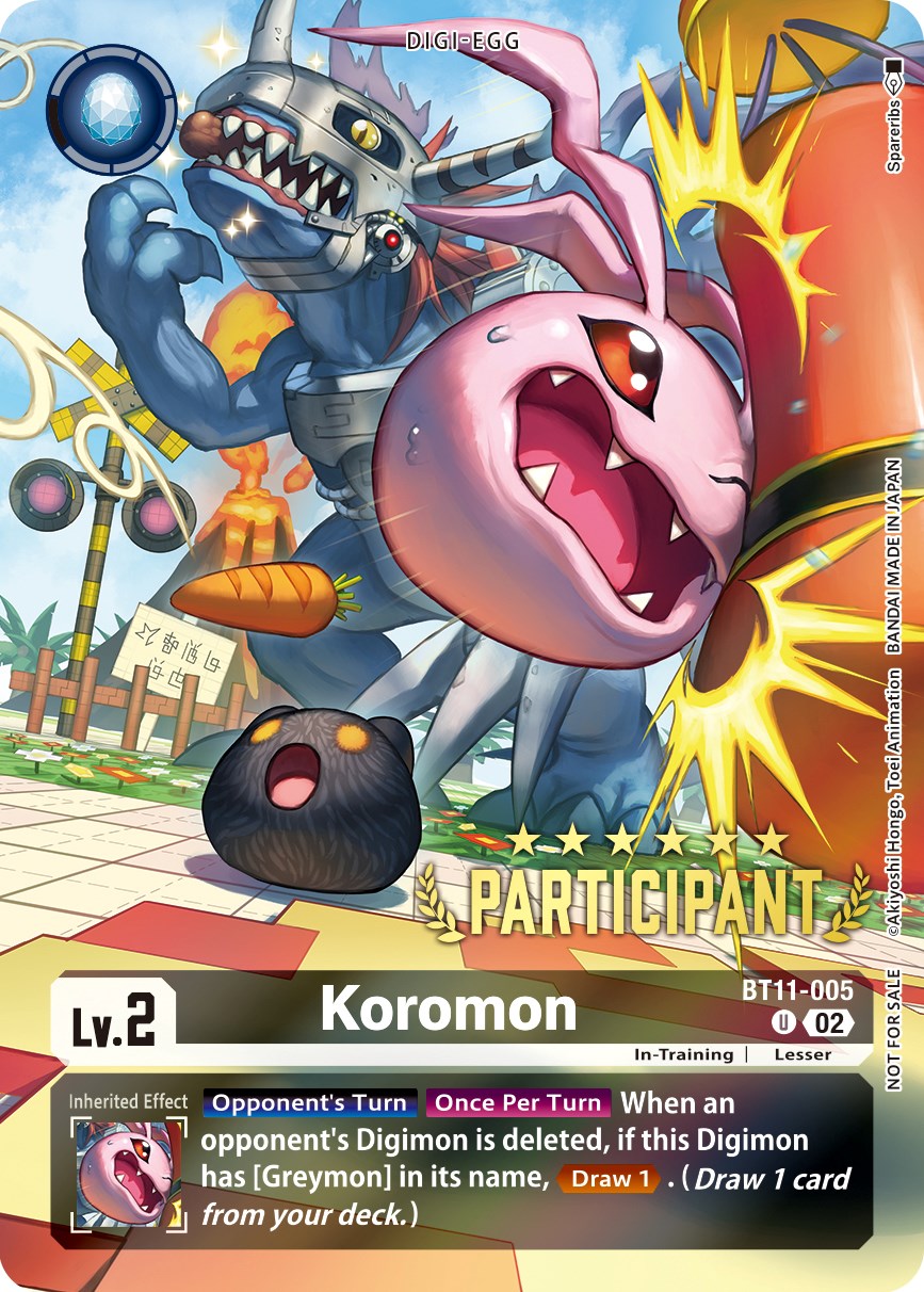Koromon [BT11-005] (Digimon 3-On-3 November 2023 Participation) [Dimensional Phase] | Total Play