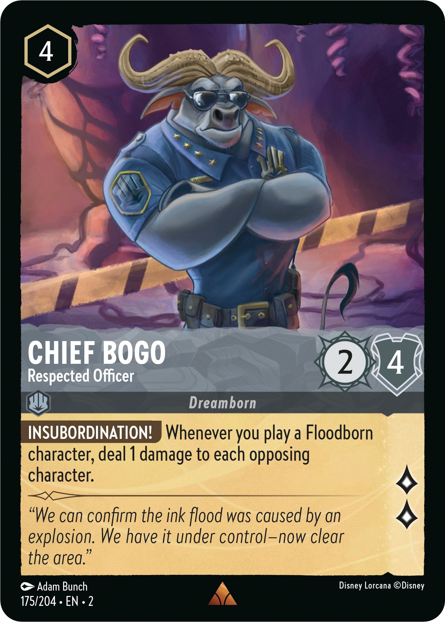 Chief Bogo - Respected Officer (175/204) [Rise of the Floodborn] | Total Play