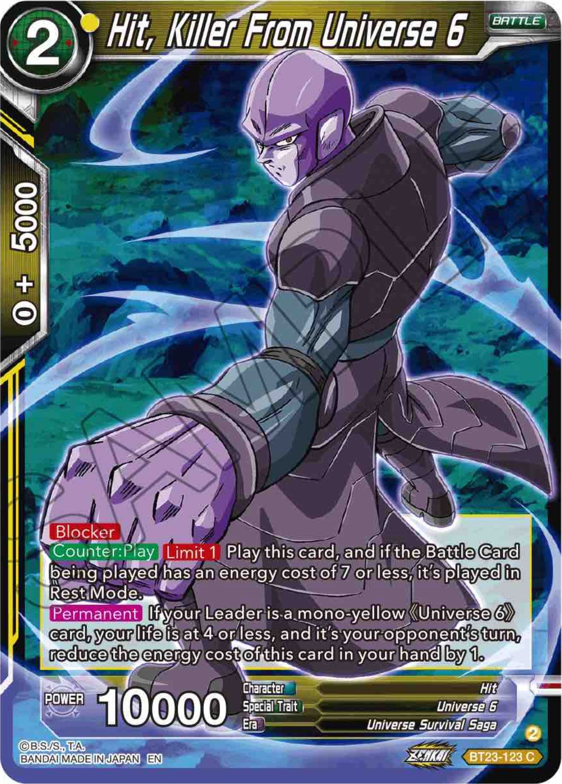 Hit, Killer From Universe 6 (BT23-123) [Perfect Combination] | Total Play