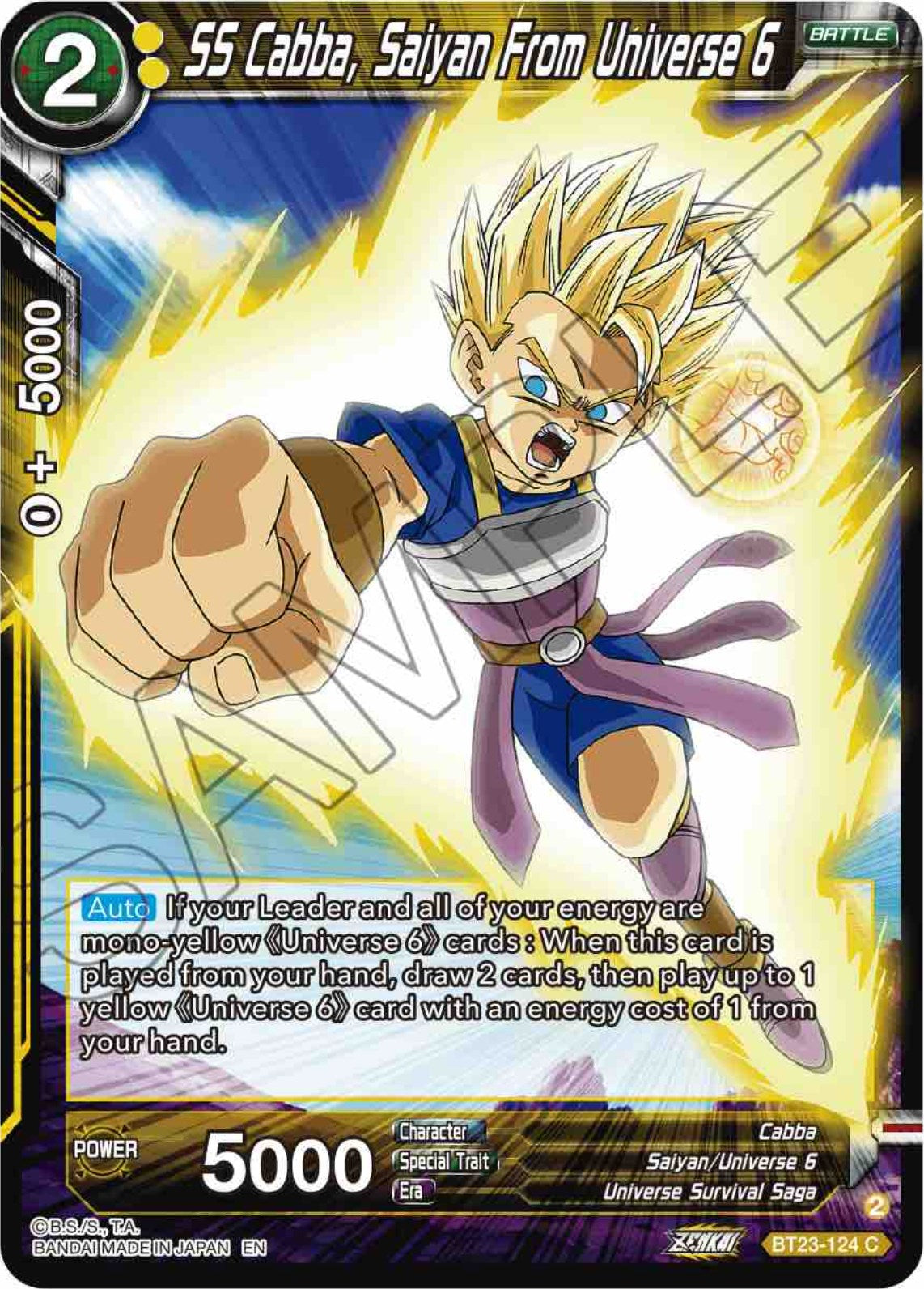 SS Cabba, Saiyan From Universe 6 (BT23-124) [Perfect Combination] | Total Play