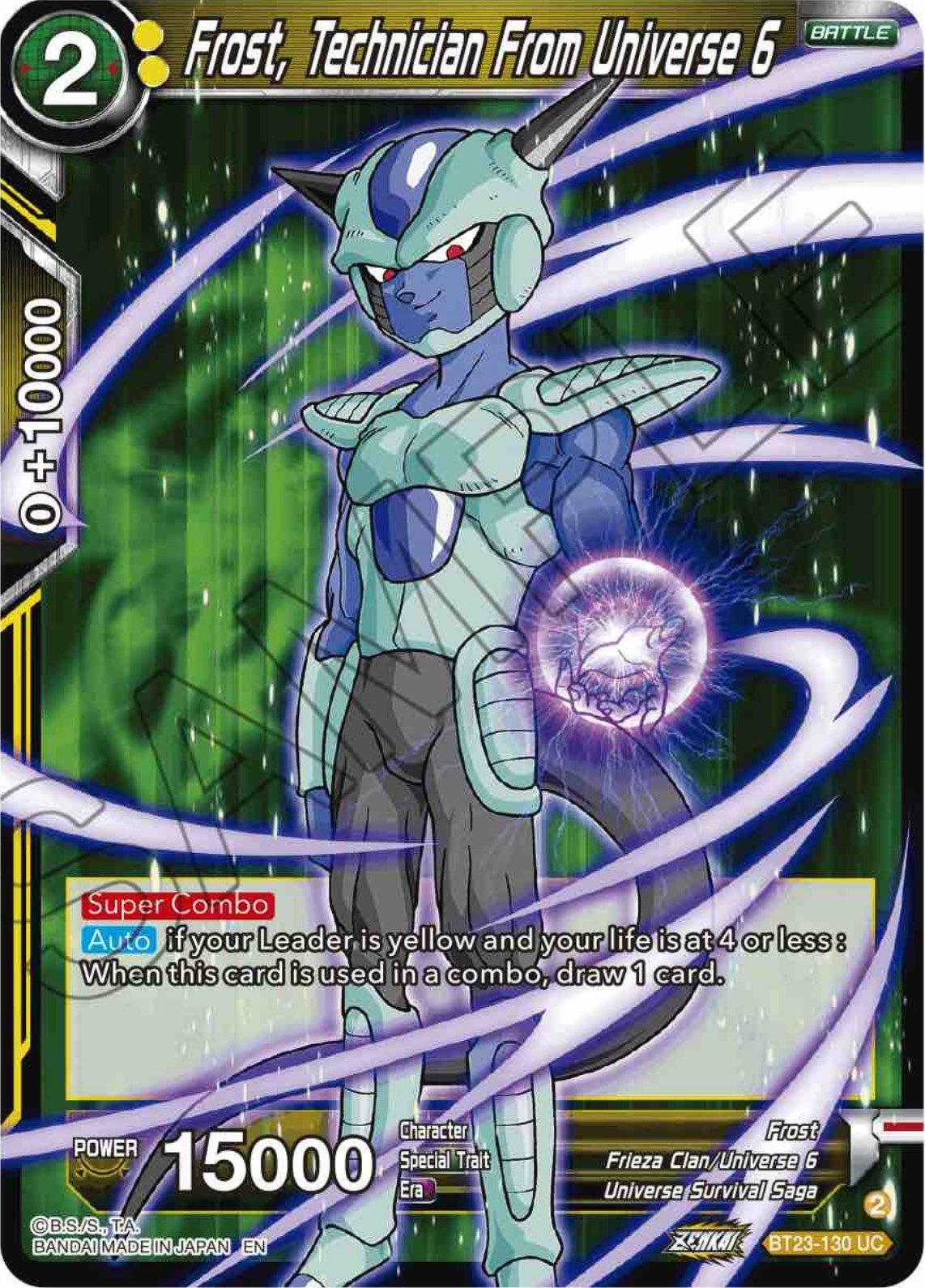 Frost, Technician From Universe 6 (BT23-130) [Perfect Combination] | Total Play