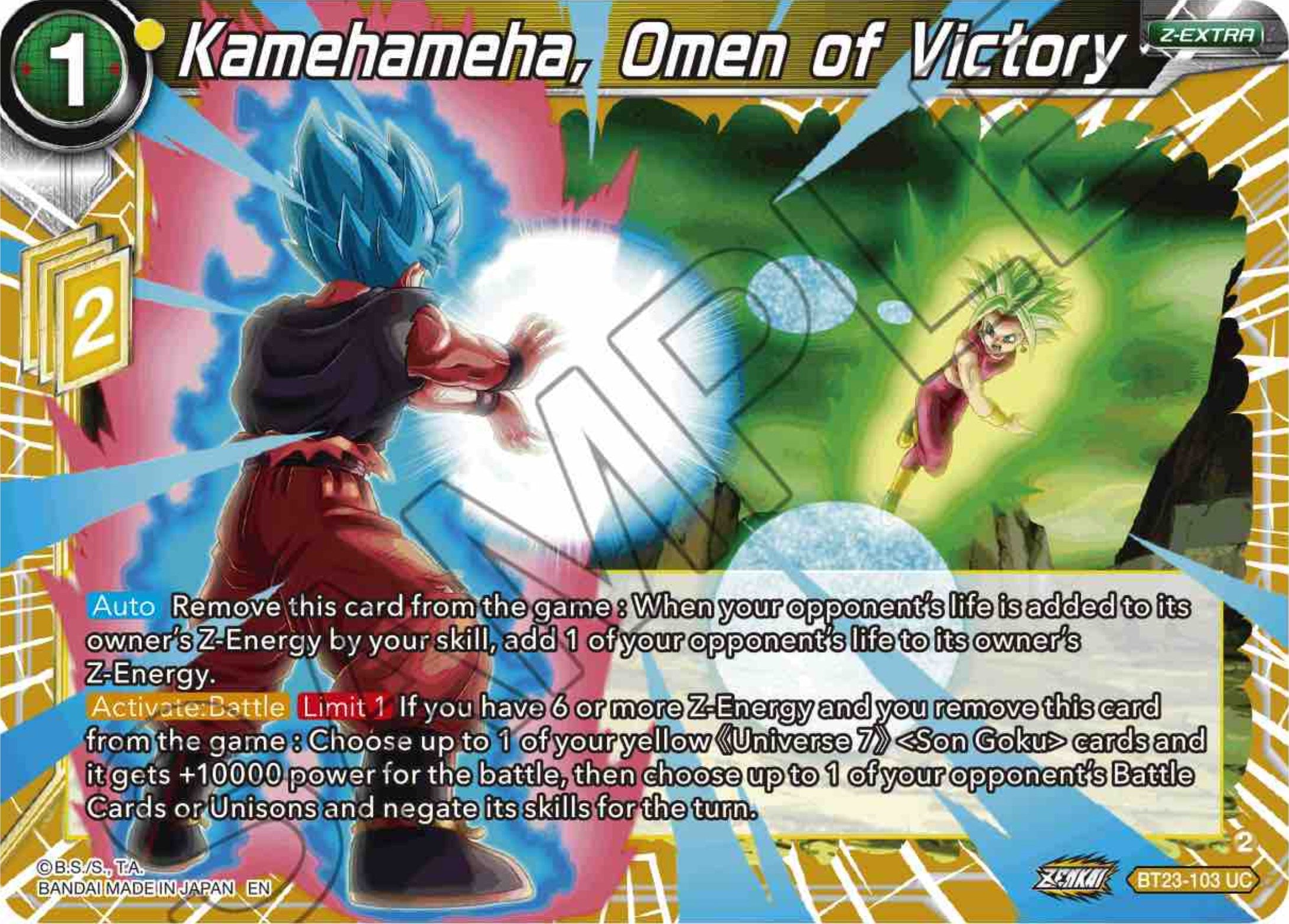 Kamehameha, Omen of Victory (BT23-103) [Perfect Combination] | Total Play