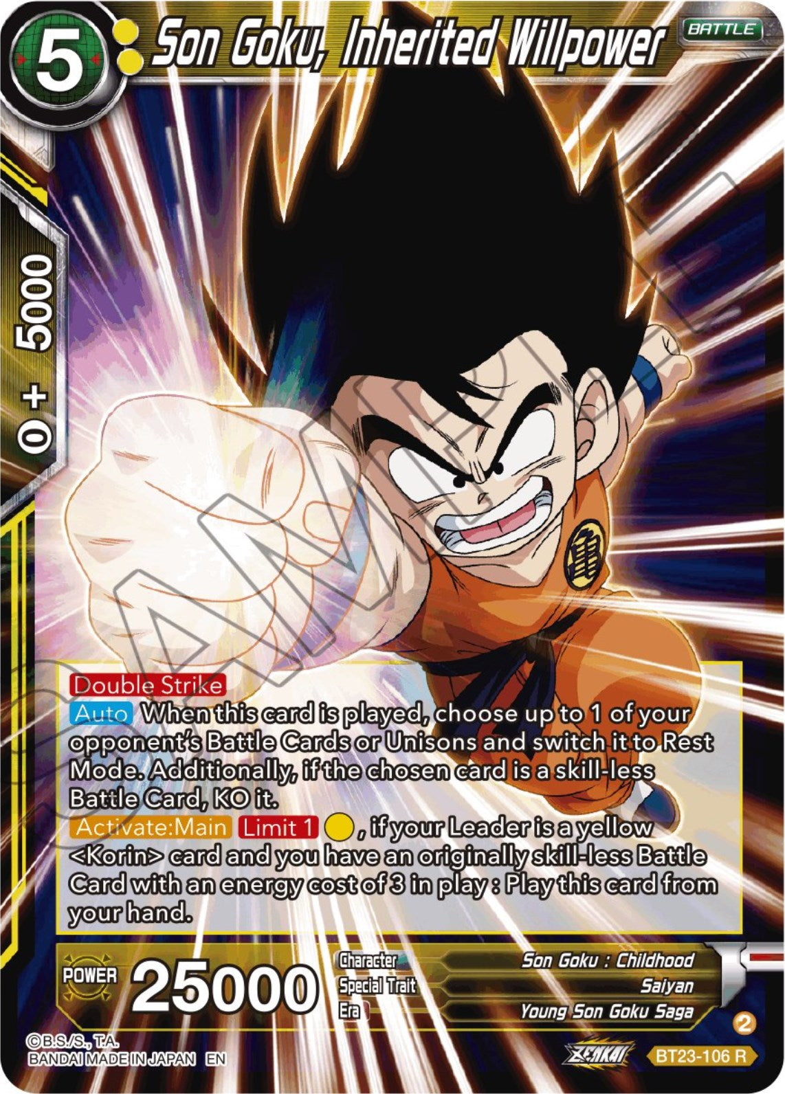 Son Goku, Inherited Willpower (BT23-106) [Perfect Combination] | Total Play