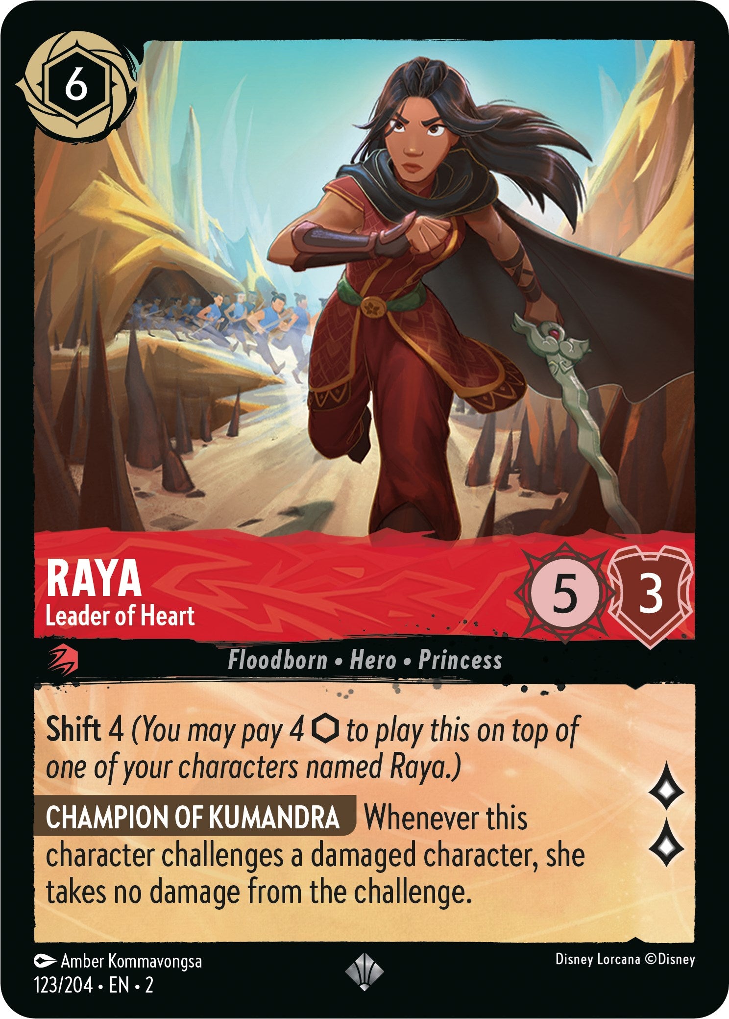 Raya - Leader of Heart (123/204) [Rise of the Floodborn] | Total Play