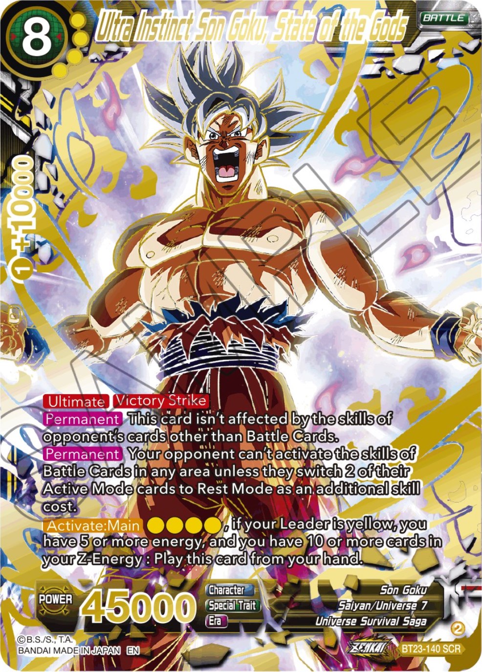 Ultra Instinct Son Goku, State of the Gods (BT23-140) [Perfect Combination] | Total Play
