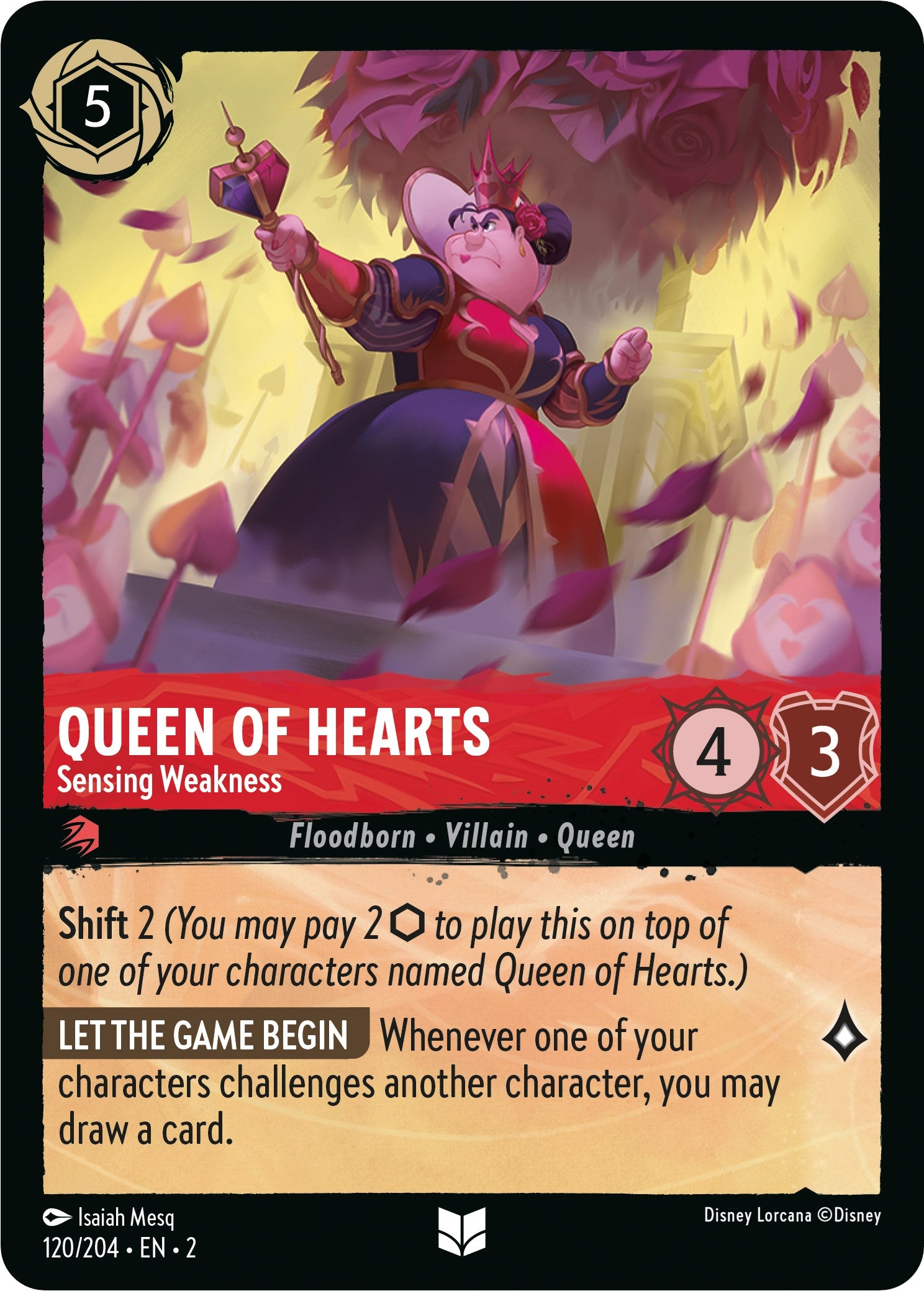 Queen of Hearts - Sensing Weakness (120/204) [Rise of the Floodborn] | Total Play