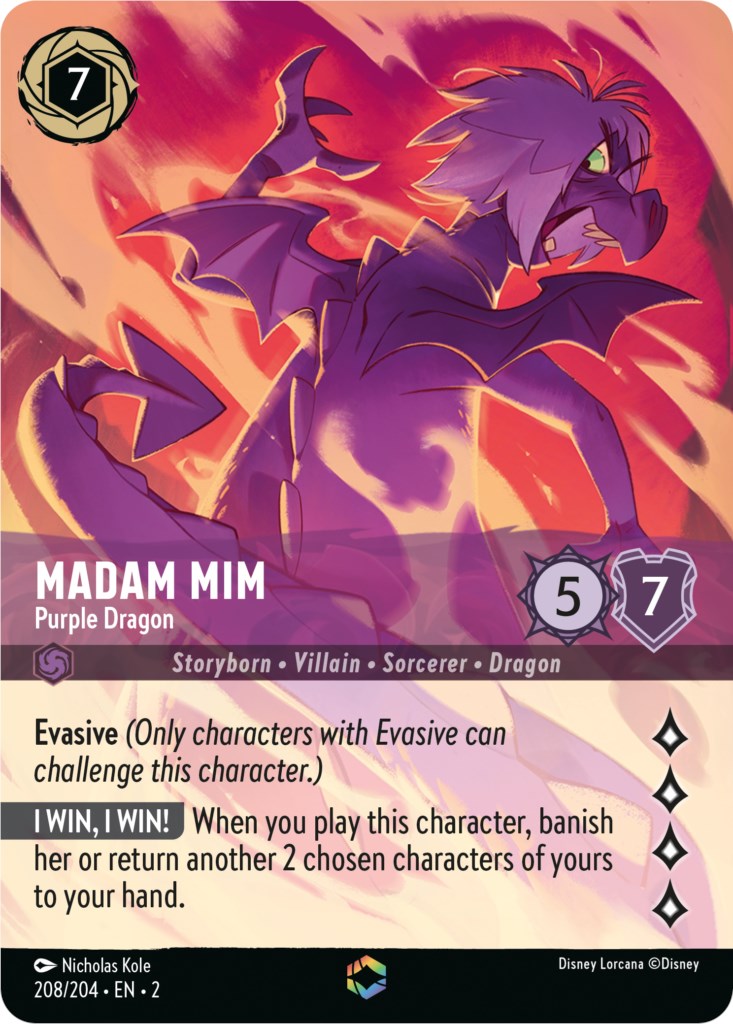 Madam Mim - Purple Dragon (Enchanted) (208/204) [Rise of the Floodborn] | Total Play