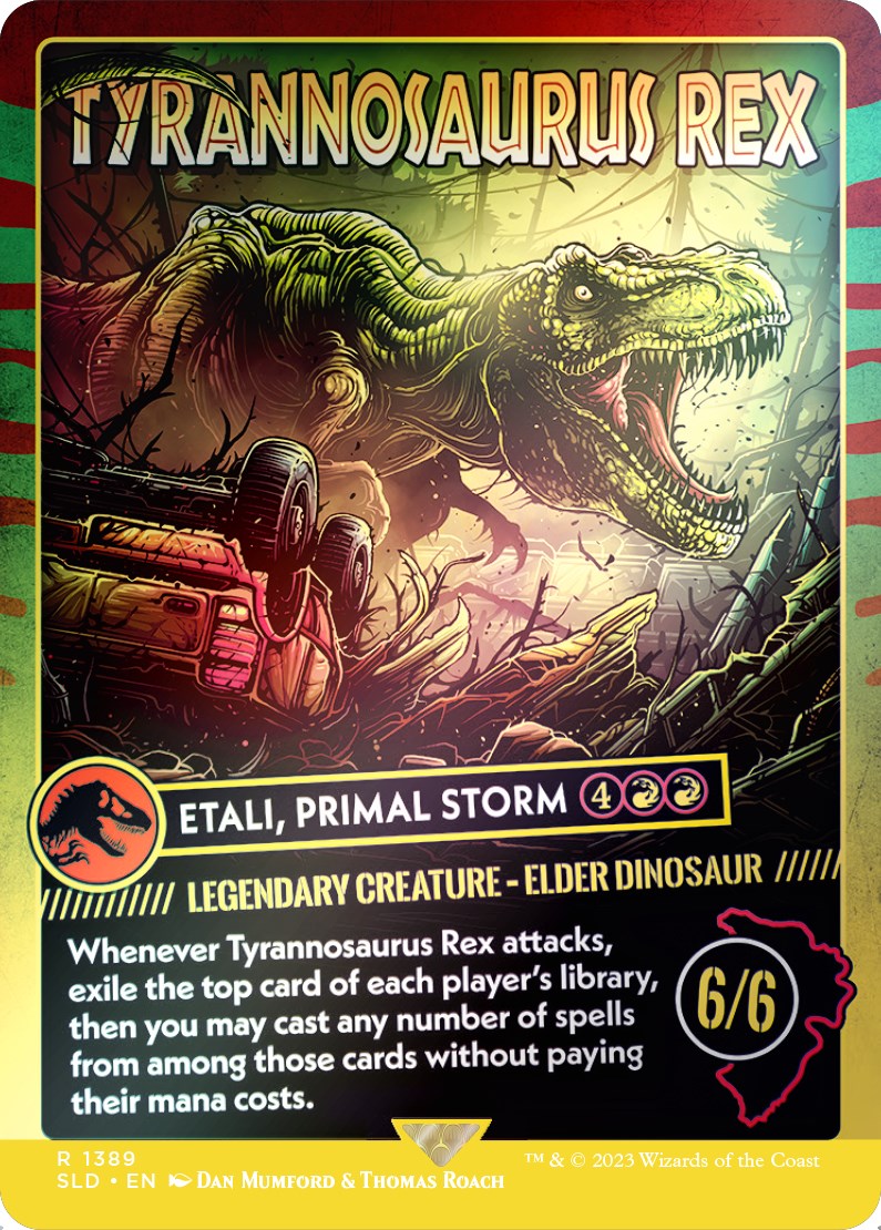 Tyrannosaurus Rex - Etali, Primal Storm (Rainbow Foil) [Secret Lair Drop Series] | Total Play
