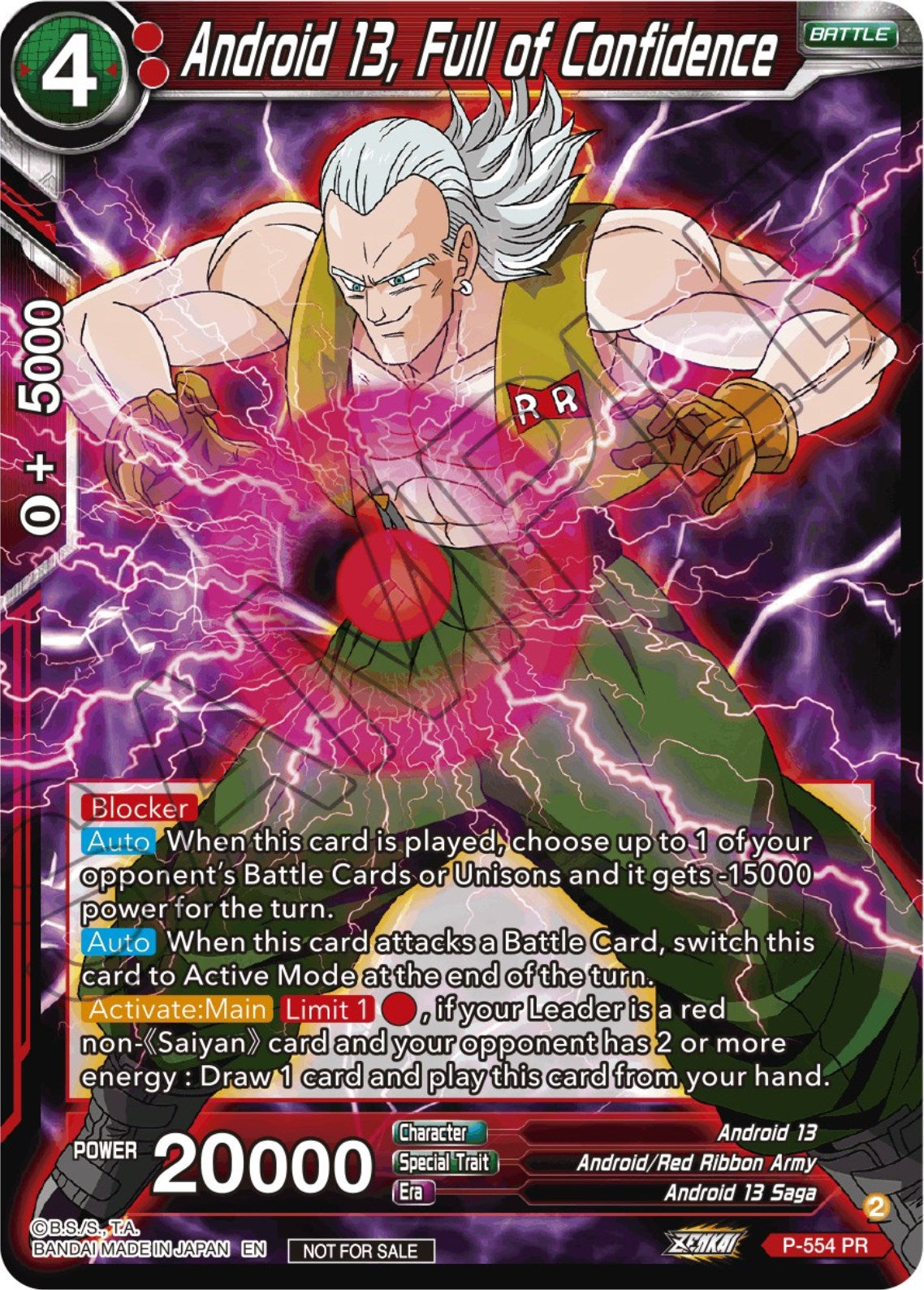 Android 13, Full of Confidence (Zenkai Series Tournament Pack Vol.6) (P-554) [Tournament Promotion Cards] | Total Play
