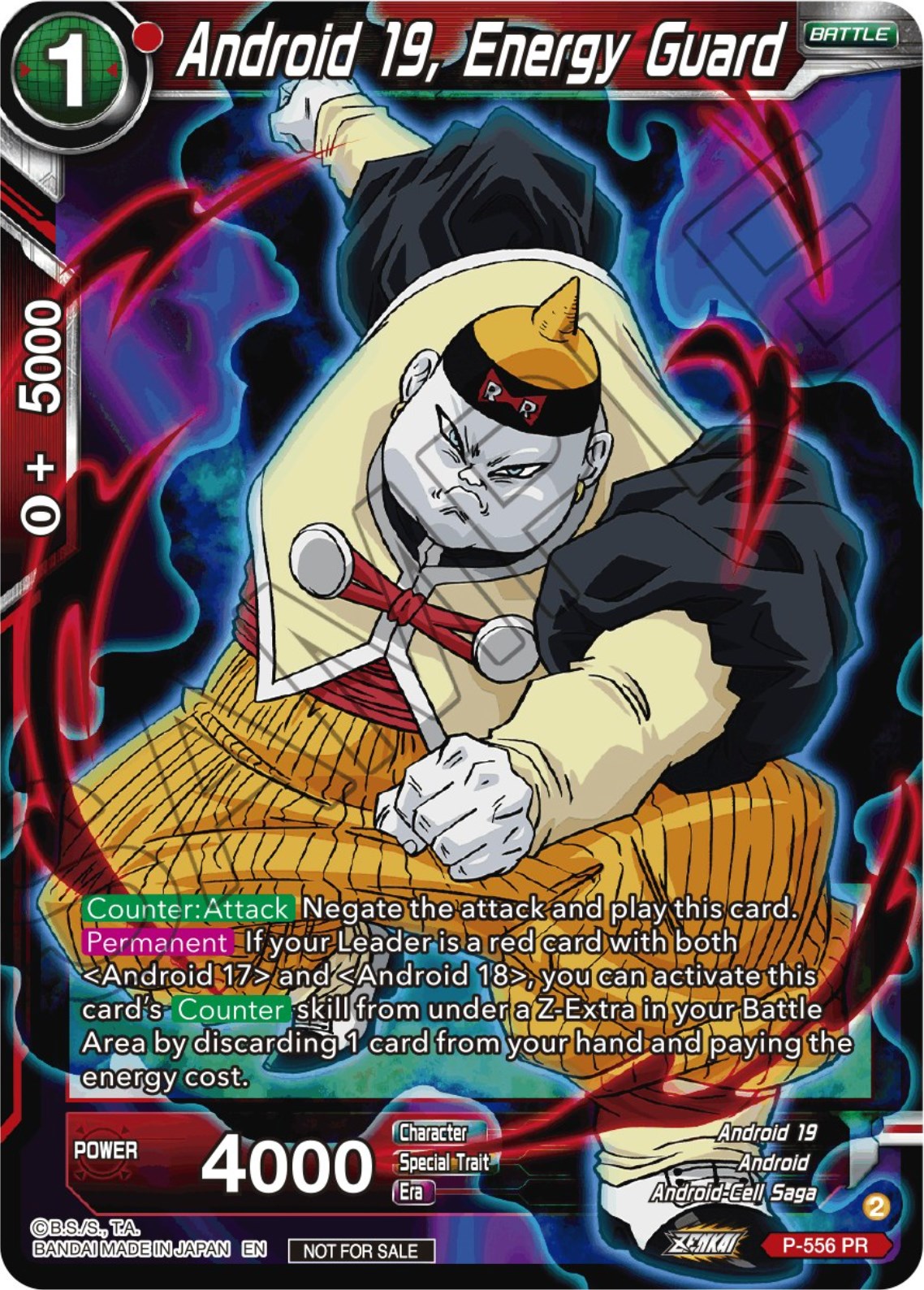 Android 19, Energy Guard (Zenkai Series Tournament Pack Vol.6) (P-556) [Tournament Promotion Cards] | Total Play