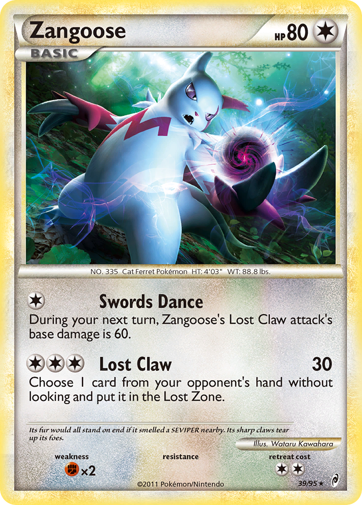 Zangoose (39/95) [HeartGold & SoulSilver: Call of Legends] | Total Play