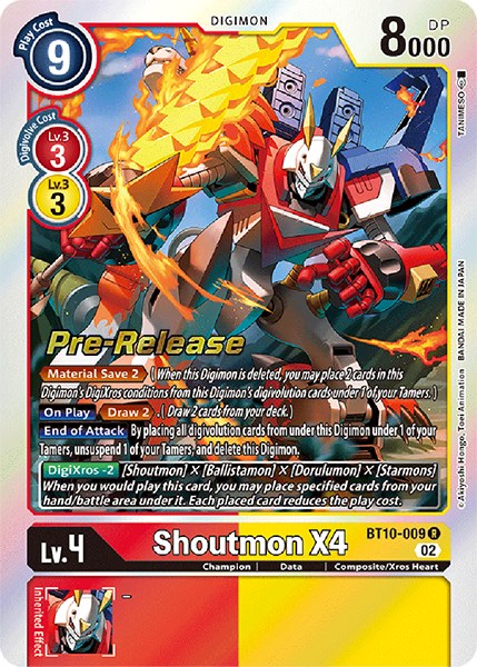 Shoutmon X4 [BT10-009] [Xros Encounter Pre-Release Cards] | Total Play