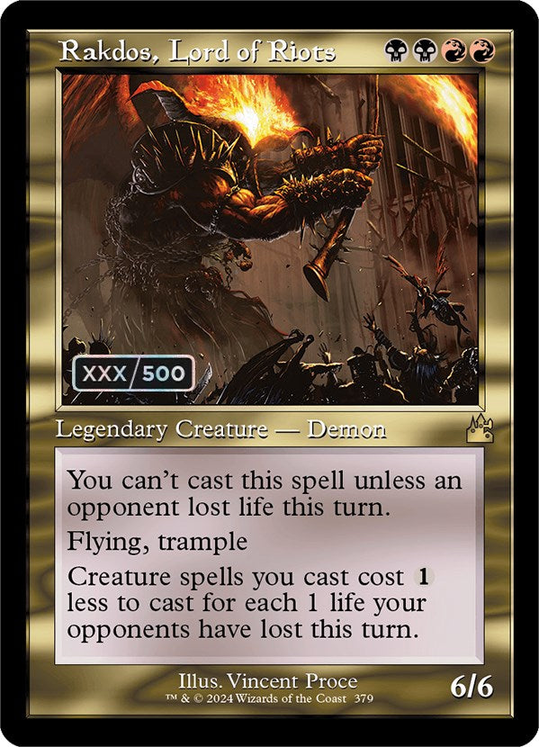 Rakdos, Lord of Riots (Retro) (Serialized) [Ravnica Remastered] | Total Play
