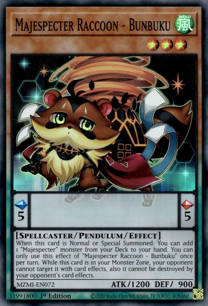 Majespecter Raccoon - Bunbuku [MZMI-EN072] Super Rare | Total Play