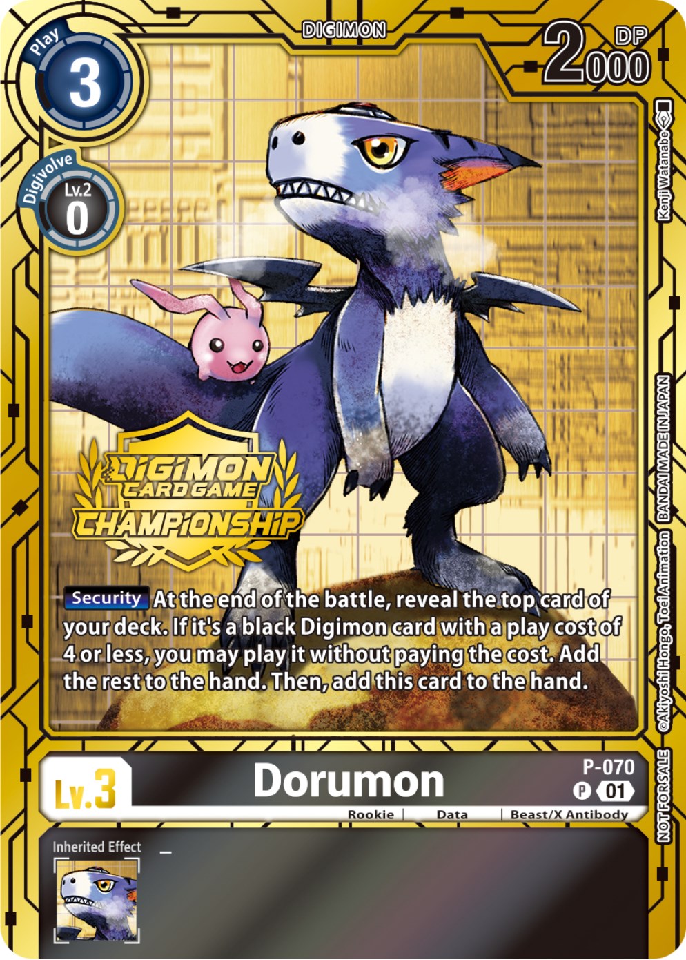 Dorumon [P-070] (Championship 2023 Gold Card Set) [Promotional Cards] | Total Play