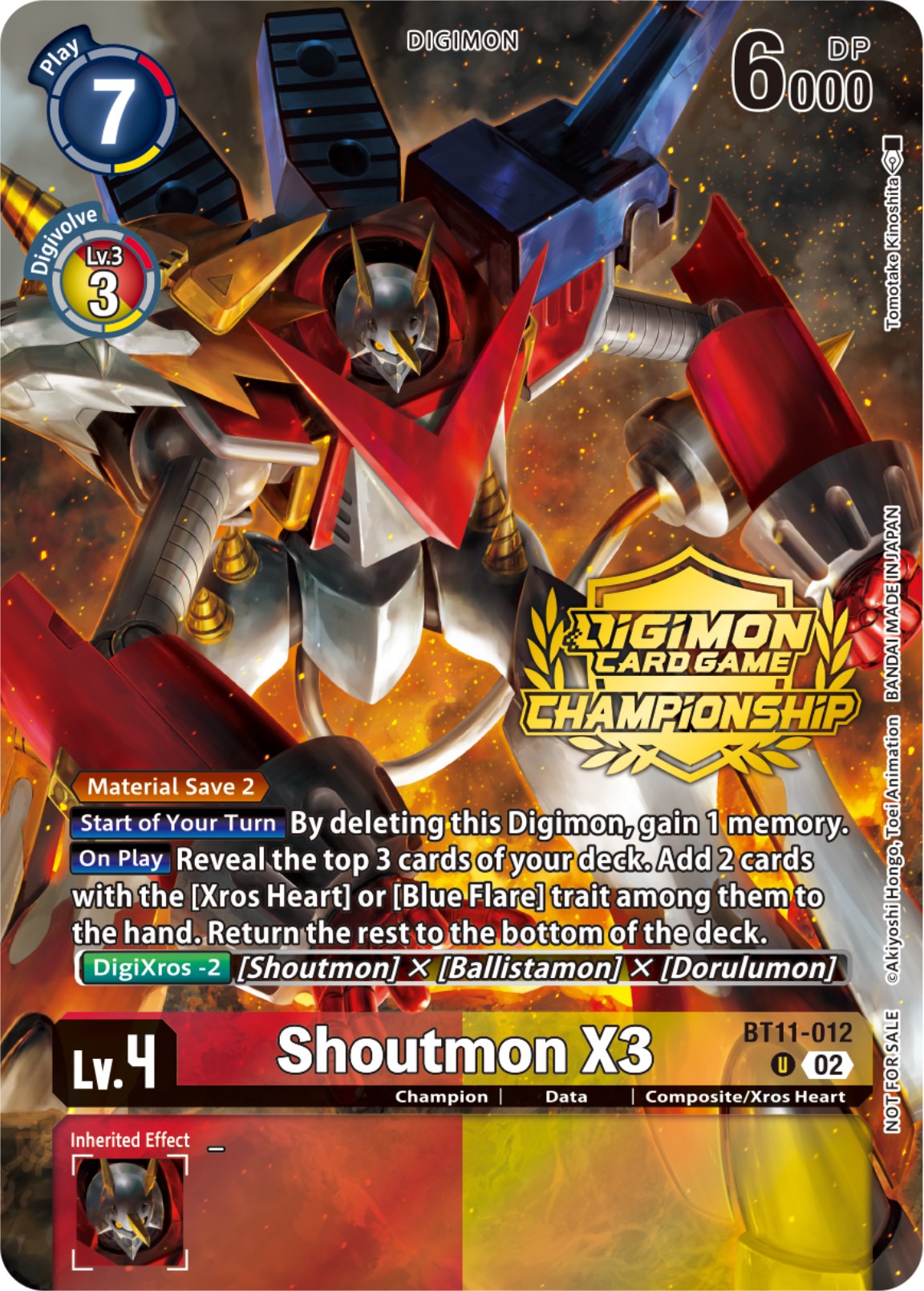 Shoutmon X3 [BT11-012] (Championship 2023 Tamers Pack) [Dimensional Phase Promos] | Total Play