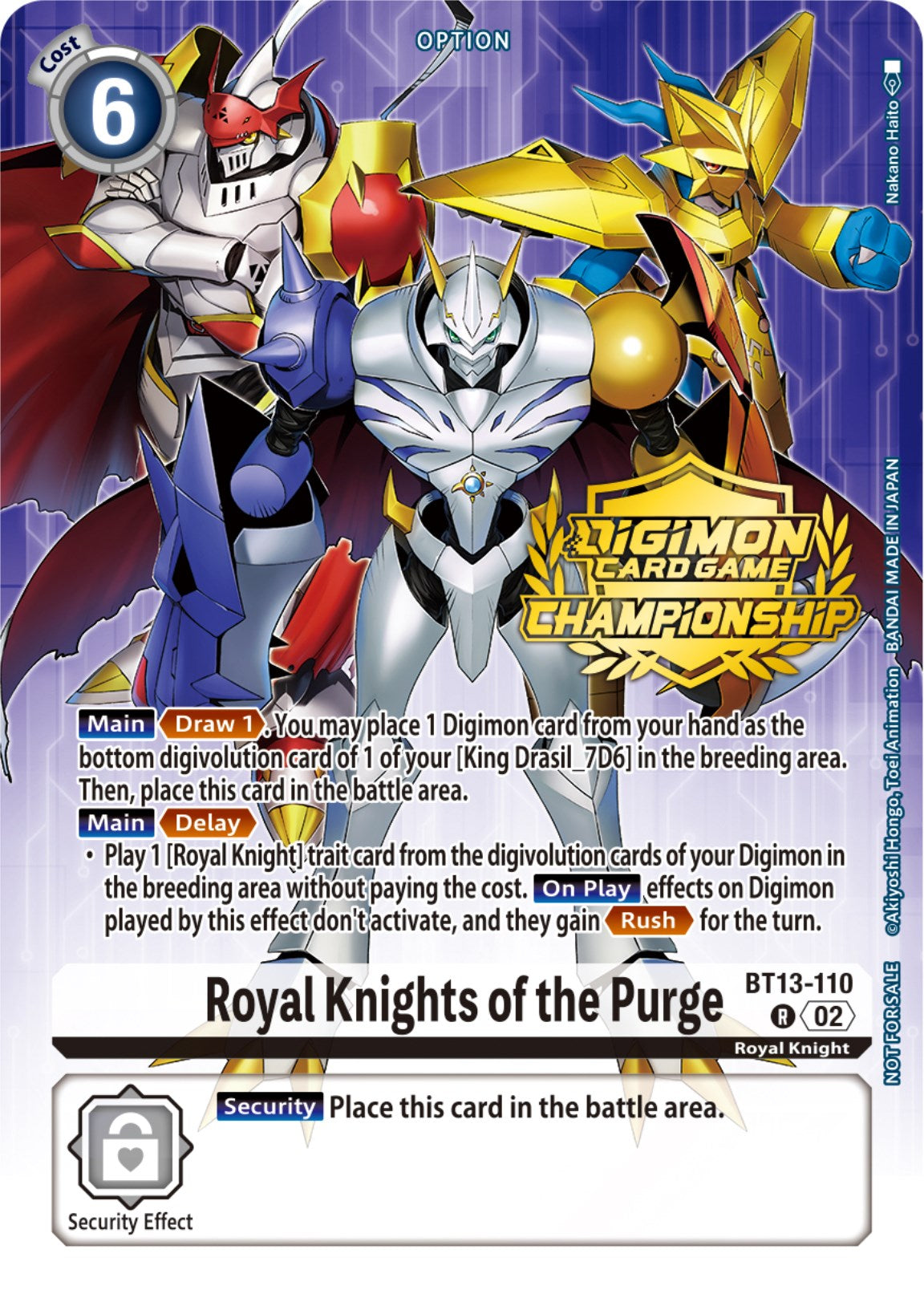 Royal Knights of the Purge [BT13-110] (Championship 2023 Tamers Pack) [Versus Royal Knights Promos] | Total Play