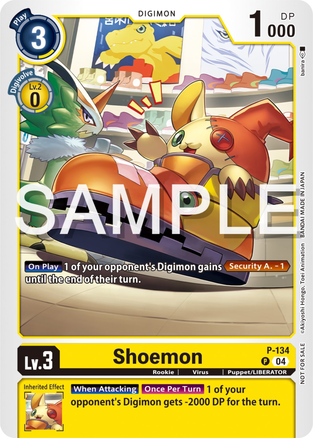 Shoemon [P-134] (Digimon Liberator Promotion Pack) [Promotional Cards] | Total Play