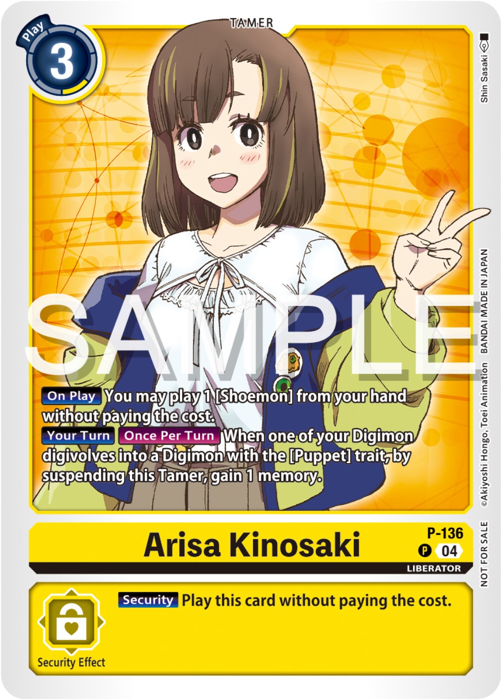 Arisa Kinosaki [P-136] (Digimon Liberator Promotion Pack) [Promotional Cards] | Total Play