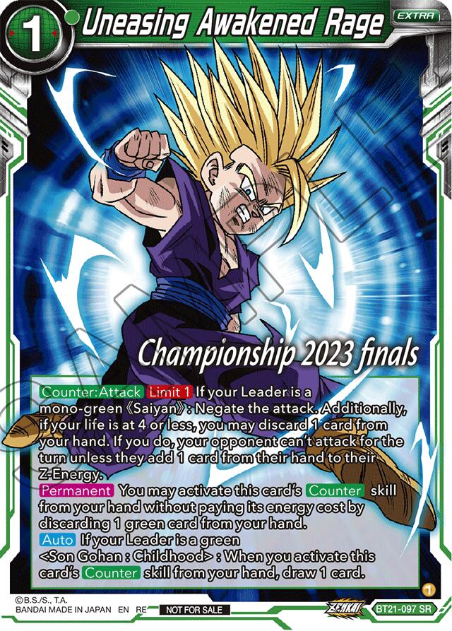 Uneasing Awakened Rage (2023 Championship Finals Celebration Pack) (BT21-097) [Tournament Promotion Cards] | Total Play
