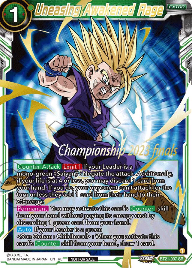 Uneasing Awakened Rage (2023 Championship Finals Celebration Pack Deluxe Set) (BT21-097) [Tournament Promotion Cards] | Total Play