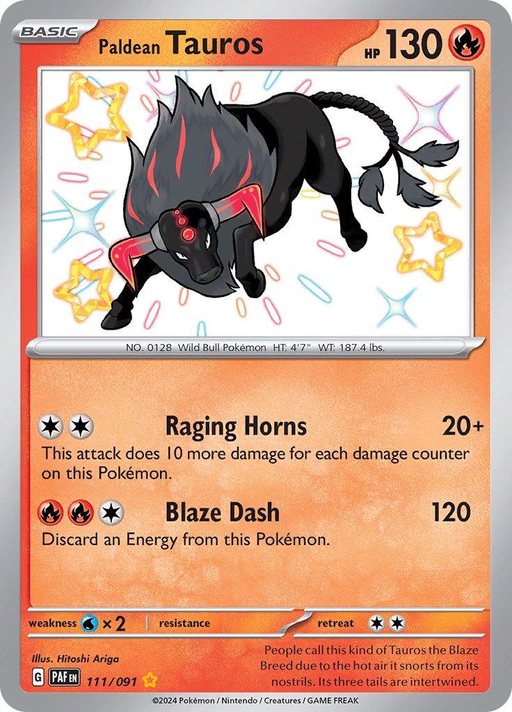 Paldean Tauros (111/091) [Scarlet & Violet: Paldean Fates] | Total Play