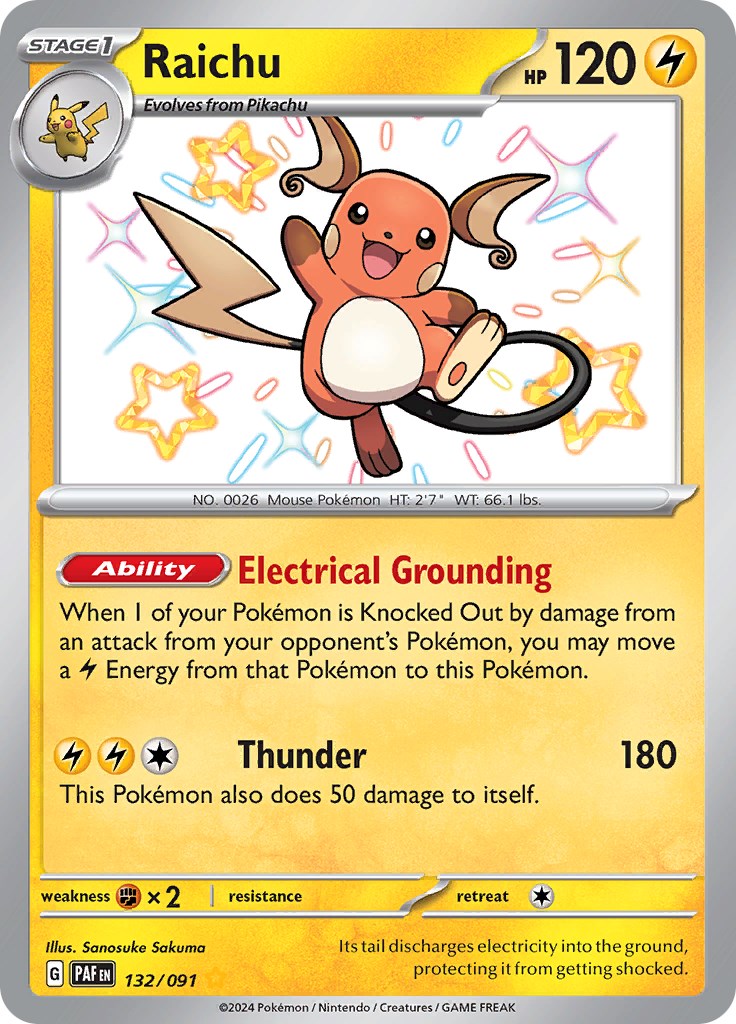 Raichu (132/091) [Scarlet & Violet: Paldean Fates] | Total Play