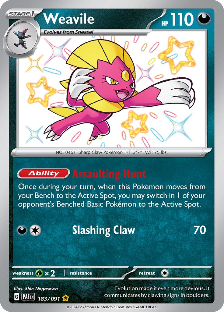 Weavile (183/091) [Scarlet & Violet: Paldean Fates] | Total Play