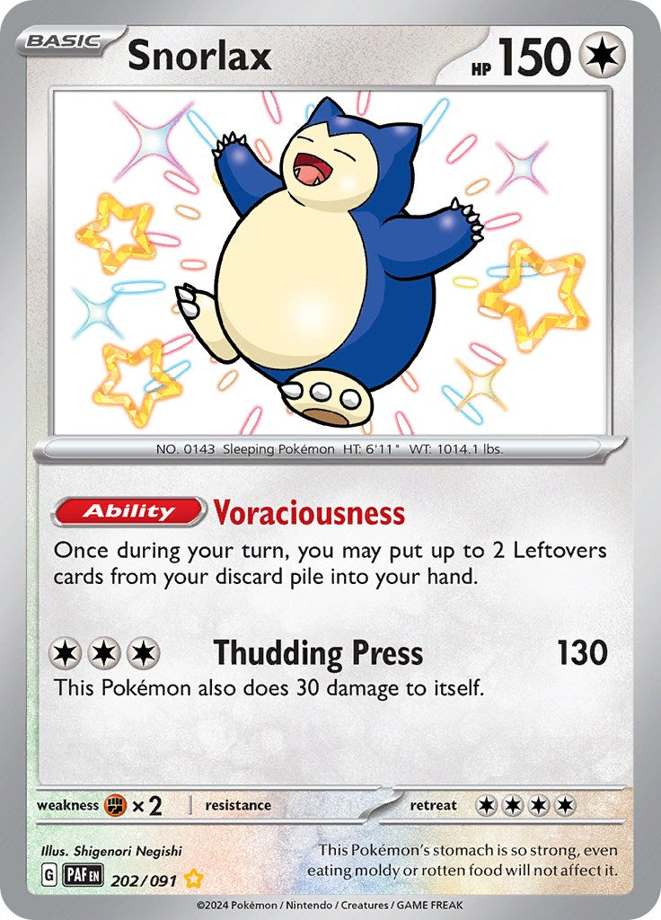 Snorlax (202/091) [Scarlet & Violet: Paldean Fates] | Total Play