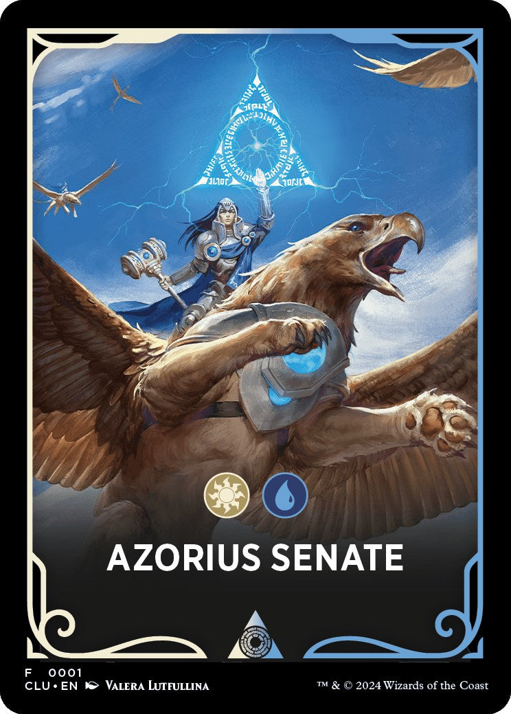Azorius Senate Theme Card [Ravnica: Clue Edition Tokens] | Total Play
