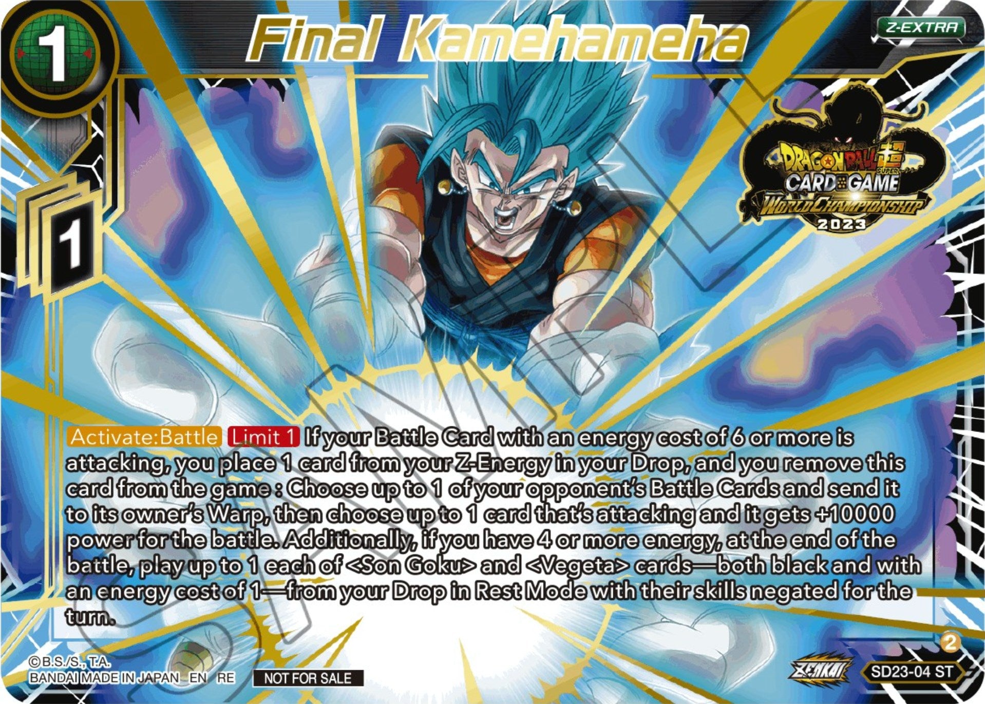 Final Kamehameha (2023 World Championship Z-Extra Card Set) (SD23-04) [Tournament Promotion Cards] | Total Play