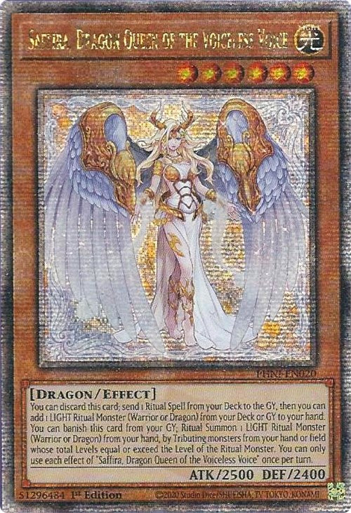 Saffira, Dragon Queen of the Voiceless Voice [PHNI-EN020] Quarter Century Secret Rare | Total Play