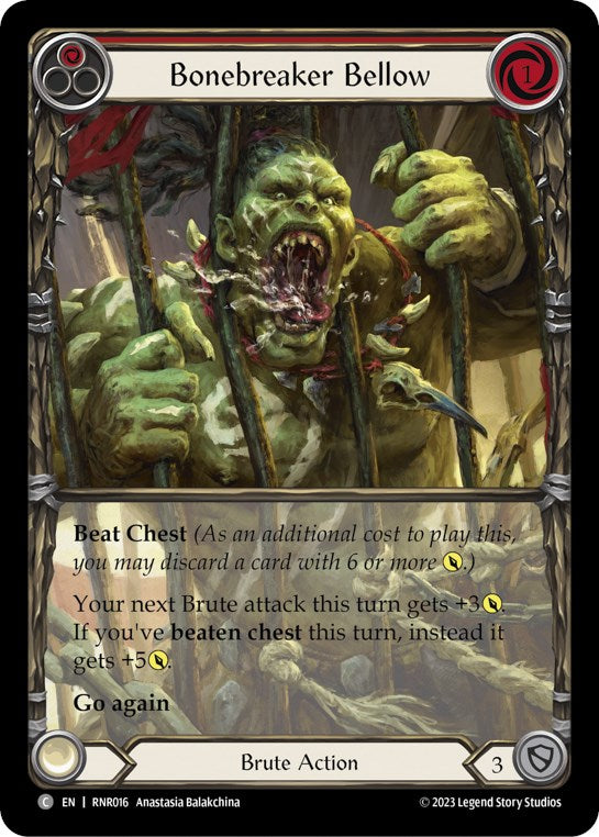 Bonebreaker Bellow (Red) [RNR016] (Rhinar Hero Deck) | Total Play