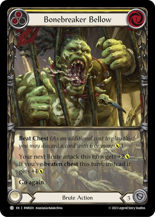 Bonebreaker Bellow (Yellow) [RNR020] (Rhinar Hero Deck) | Total Play